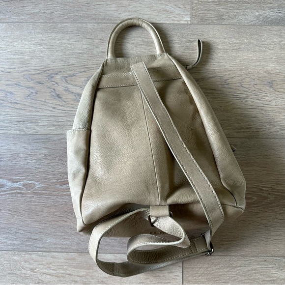 New Born Small Leather Backpack Taupe Bag - Picture 2 of 11